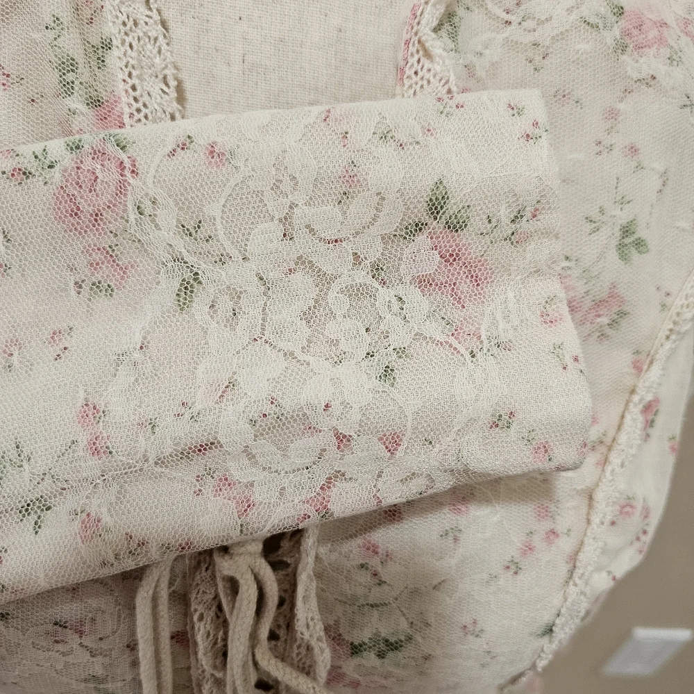 Vintage Floral Prairie Maxi Dress Cottagecore Gunne Sax Inspired - Picture 10 of 12